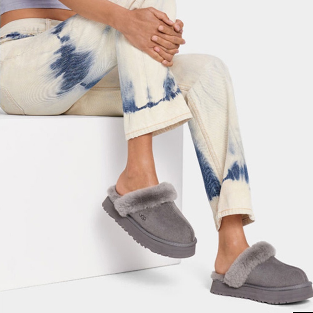 Uggs - woman Disquette slippers - charcoal